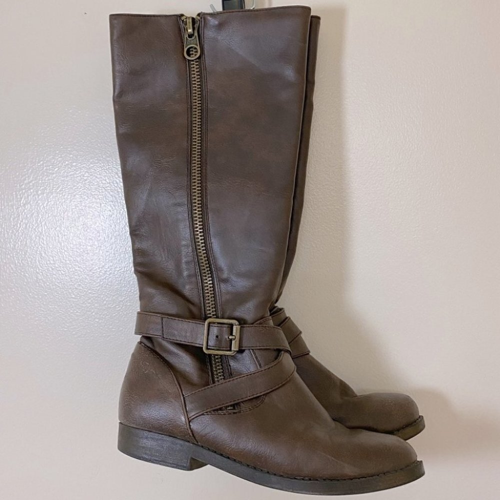 5/$25 Just Fab Brown Apollina Knee High Boots 5.5